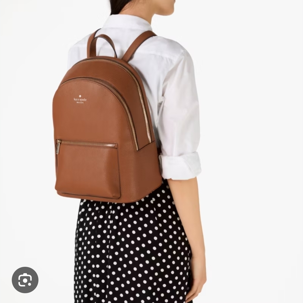 Kate Spade Lena Double Zip Large Dome Backpack In Warm Gingerbread